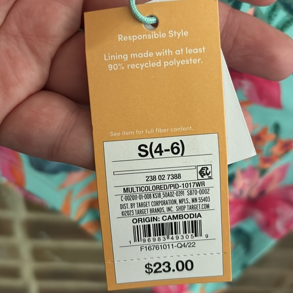 Women’s Kona Sol 2 piece High Waist Bottom SwimSuit, Size Small (4-6), Tropical - Picture 11 of 11